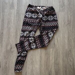 Chic Black and Pink Patterned Women's Leggings